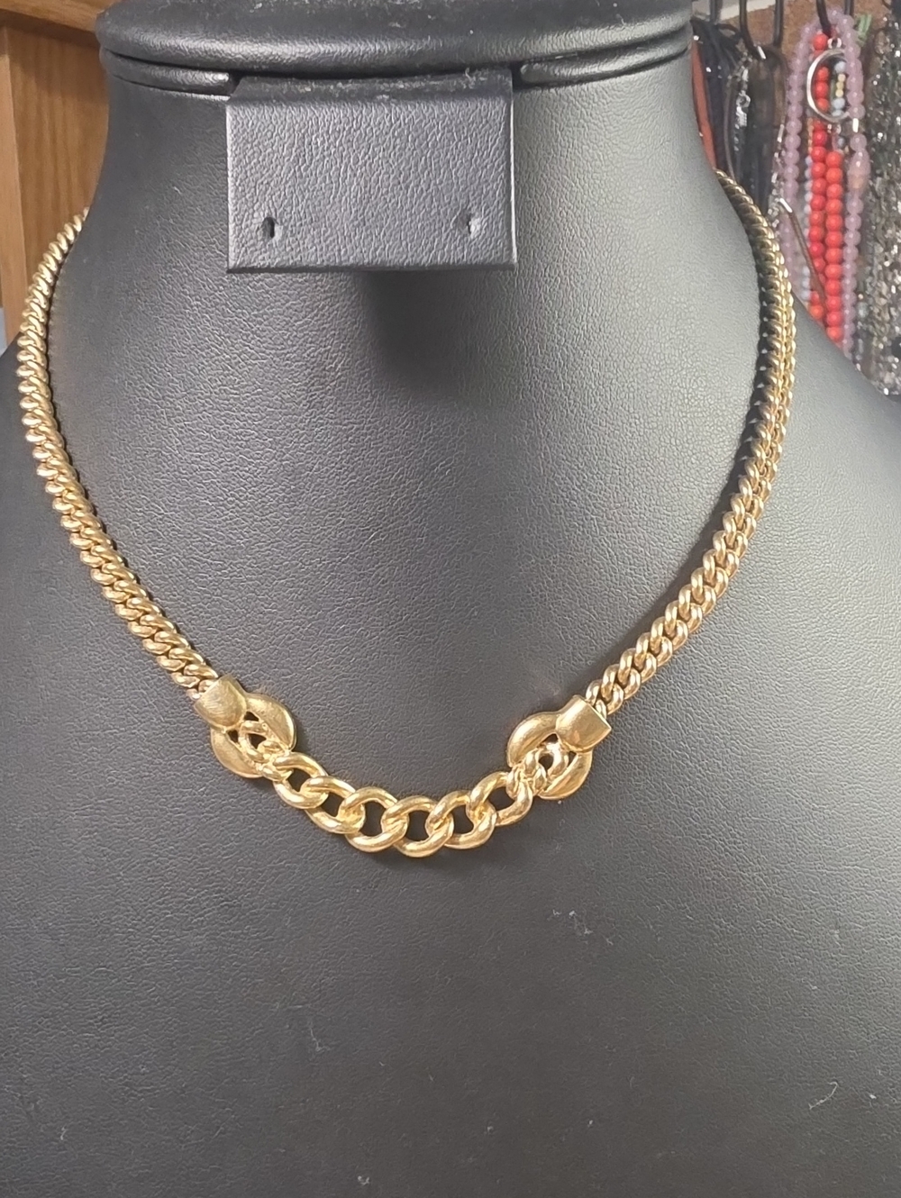 Trifari Gold Chain Link Collar Necklace